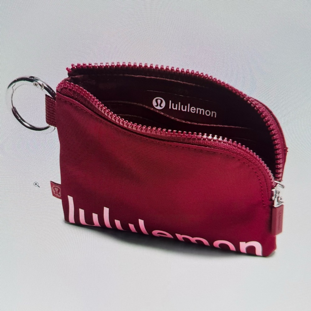 Lululemon Clippable Card Pouch O/S Deep Luxe/ Pink Tide NWT